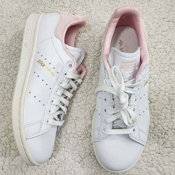 Adidas Stan Smith W NIB white pink sneakers SIZE 6.5 - Picture 1 of 9